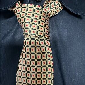 Robert Talbott Elegant Gold and Red Patterned Tie